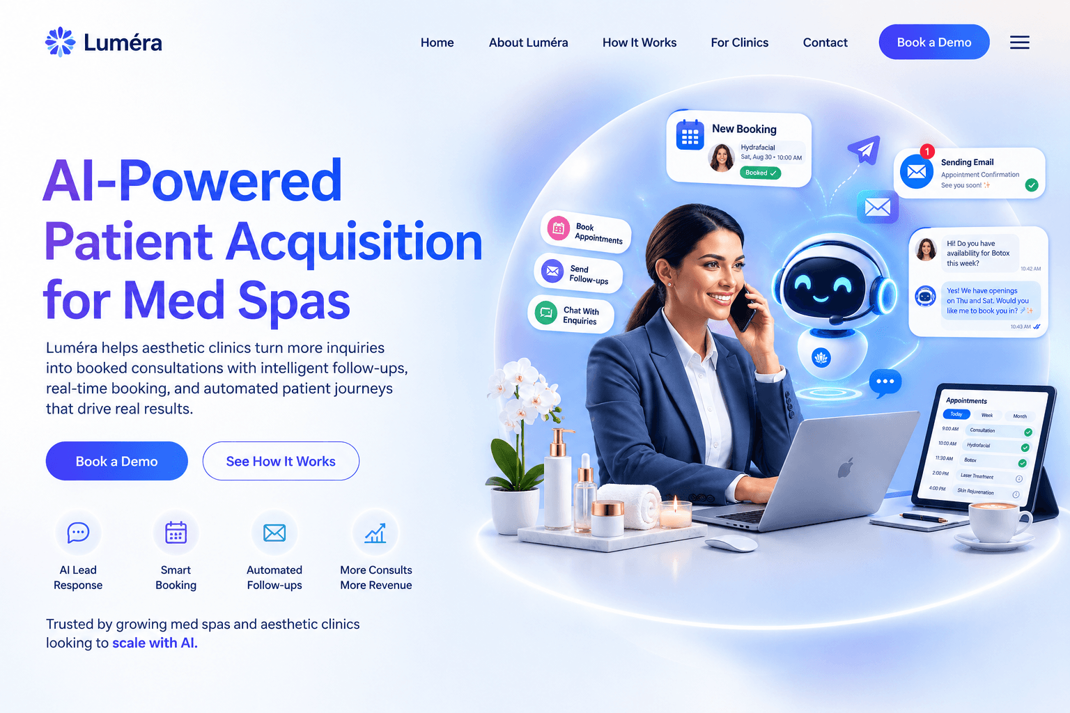Luméra website and product interface preview